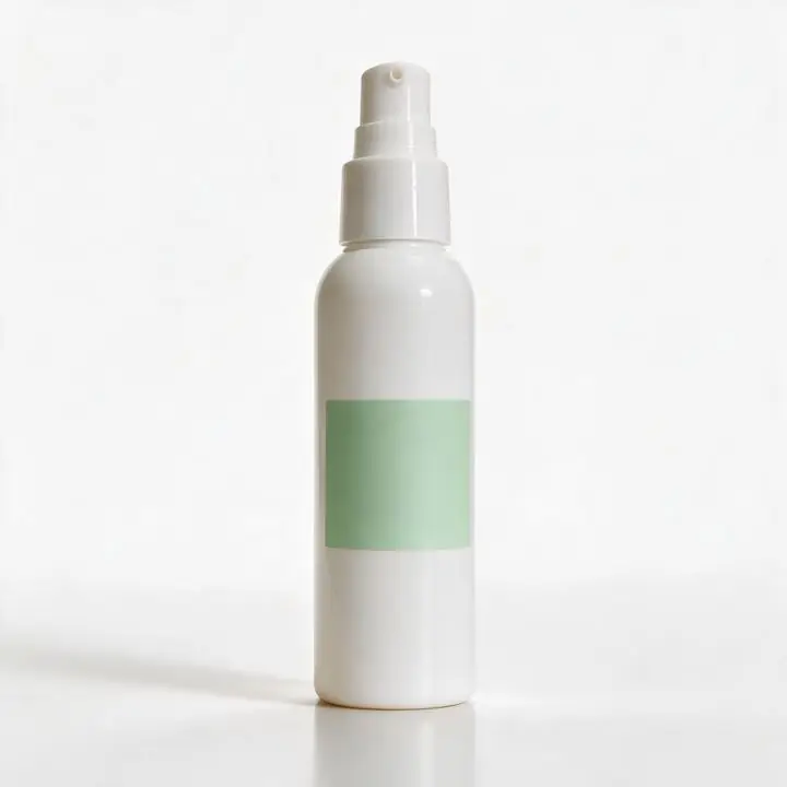 After: AI-assisted studio product photo of the same skincare bottle on a clean white background for a Shopee main image